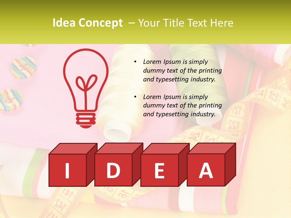 A Group Of Different Colored Spools Of Thread Next To Each Other PowerPoint Template