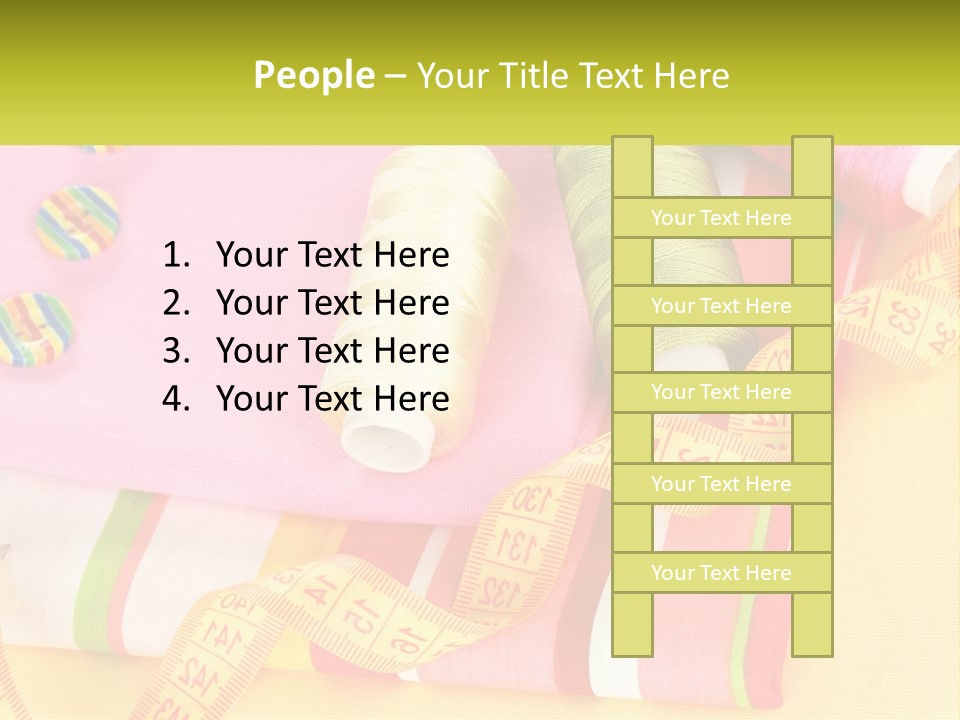 A Group Of Different Colored Spools Of Thread Next To Each Other PowerPoint Template