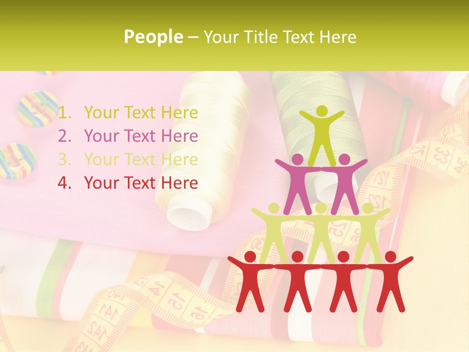 A Group Of Different Colored Spools Of Thread Next To Each Other PowerPoint Template