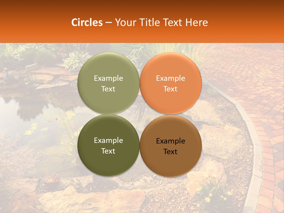 A Small Pond Surrounded By Rocks And Plants PowerPoint Template