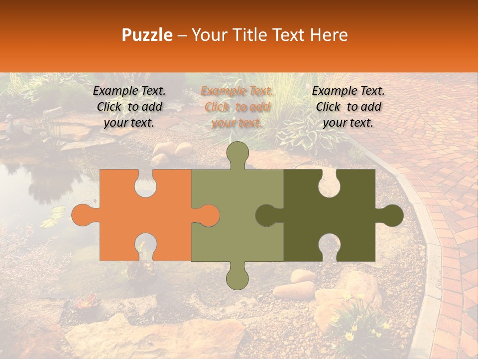 A Small Pond Surrounded By Rocks And Plants PowerPoint Template