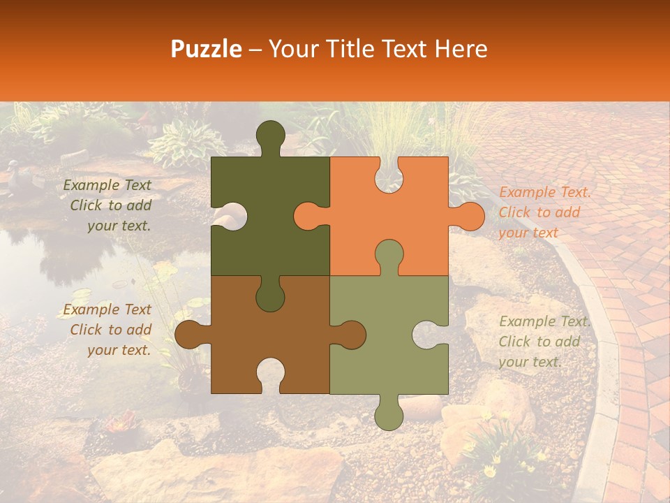 A Small Pond Surrounded By Rocks And Plants PowerPoint Template