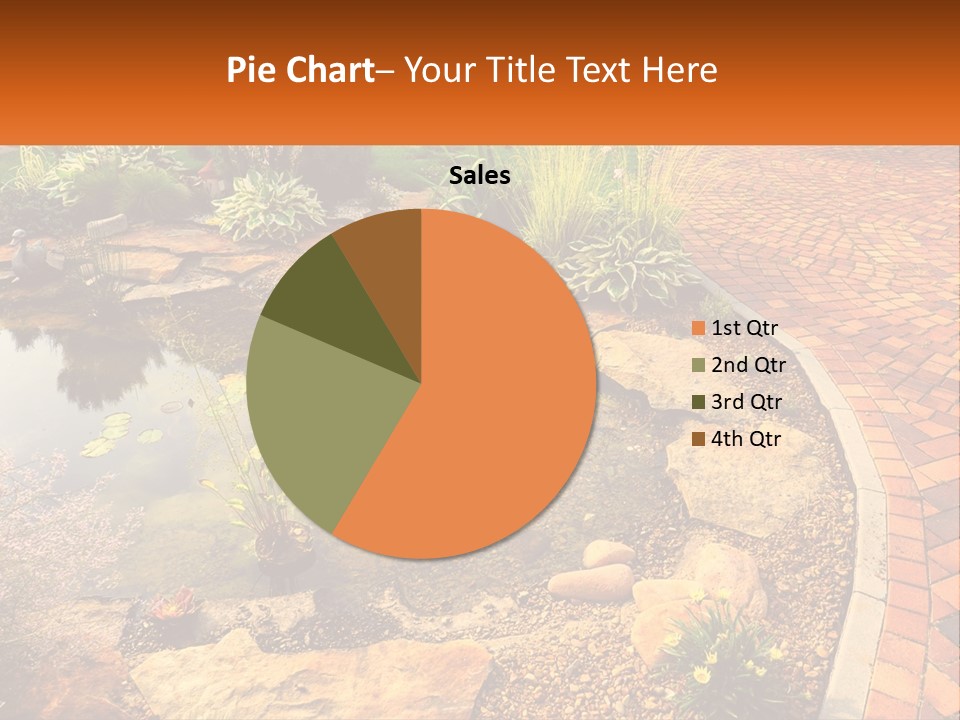 A Small Pond Surrounded By Rocks And Plants PowerPoint Template