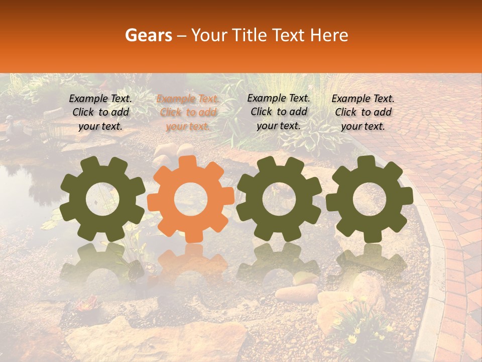 A Small Pond Surrounded By Rocks And Plants PowerPoint Template