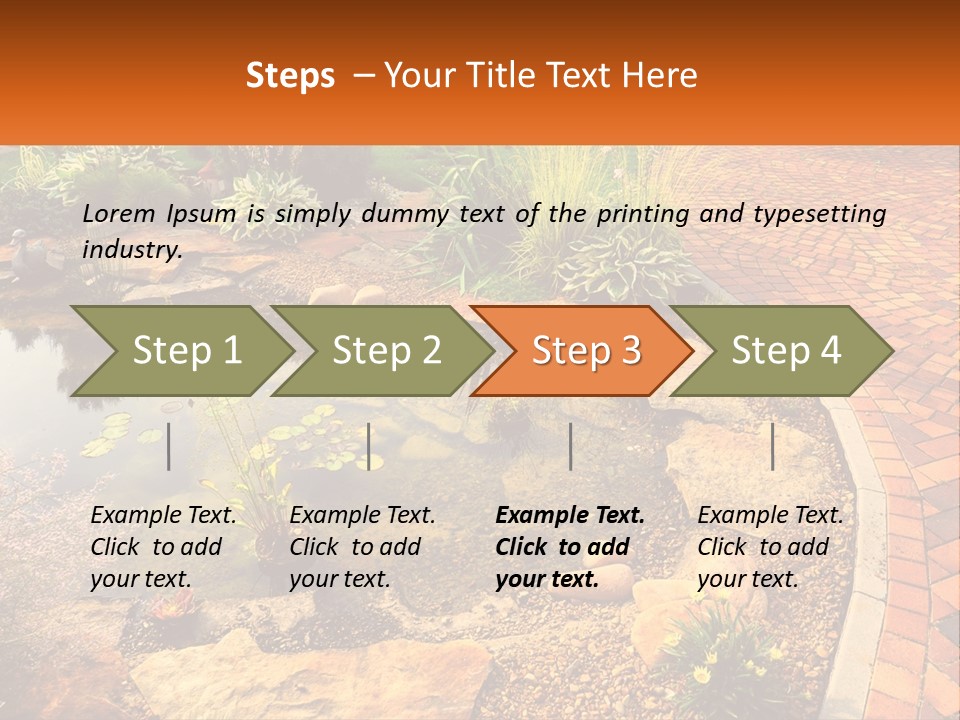 A Small Pond Surrounded By Rocks And Plants PowerPoint Template