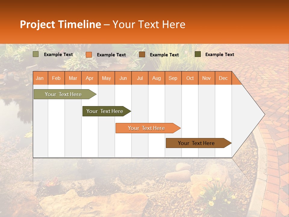 A Small Pond Surrounded By Rocks And Plants PowerPoint Template