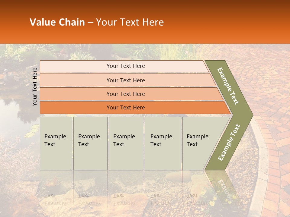 A Small Pond Surrounded By Rocks And Plants PowerPoint Template