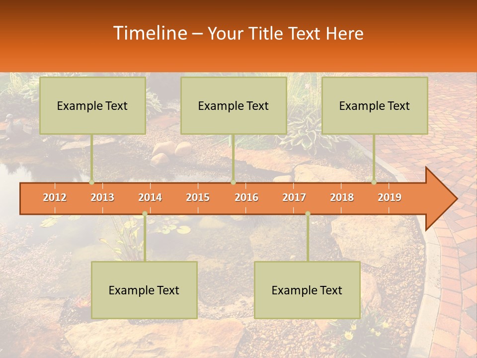 A Small Pond Surrounded By Rocks And Plants PowerPoint Template