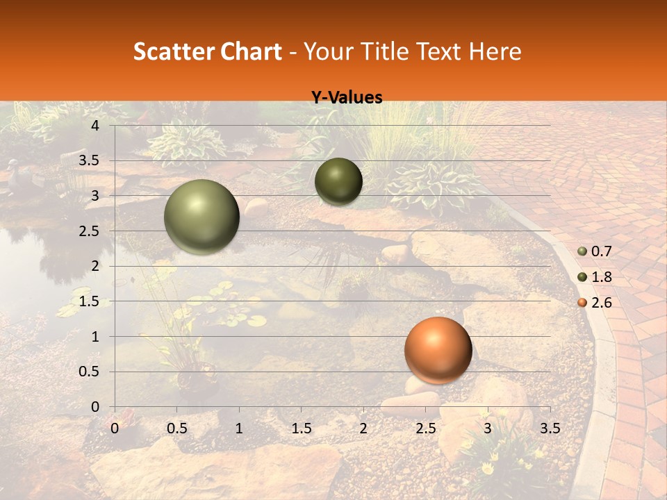 A Small Pond Surrounded By Rocks And Plants PowerPoint Template