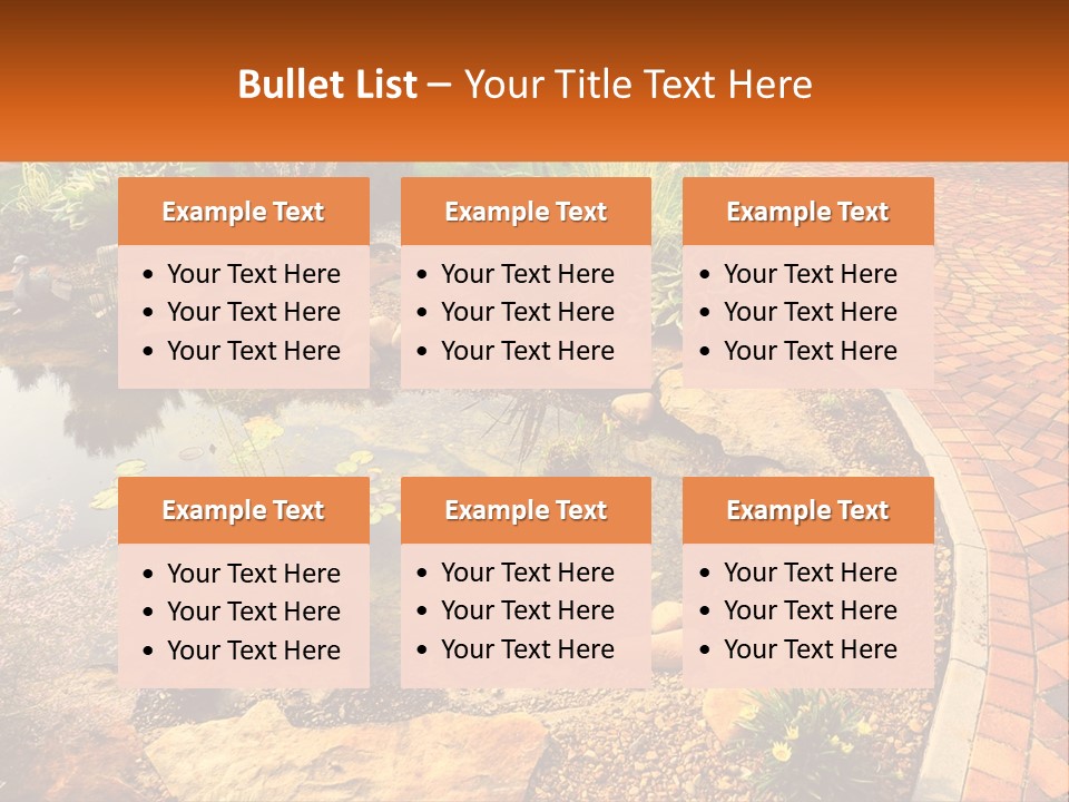 A Small Pond Surrounded By Rocks And Plants PowerPoint Template