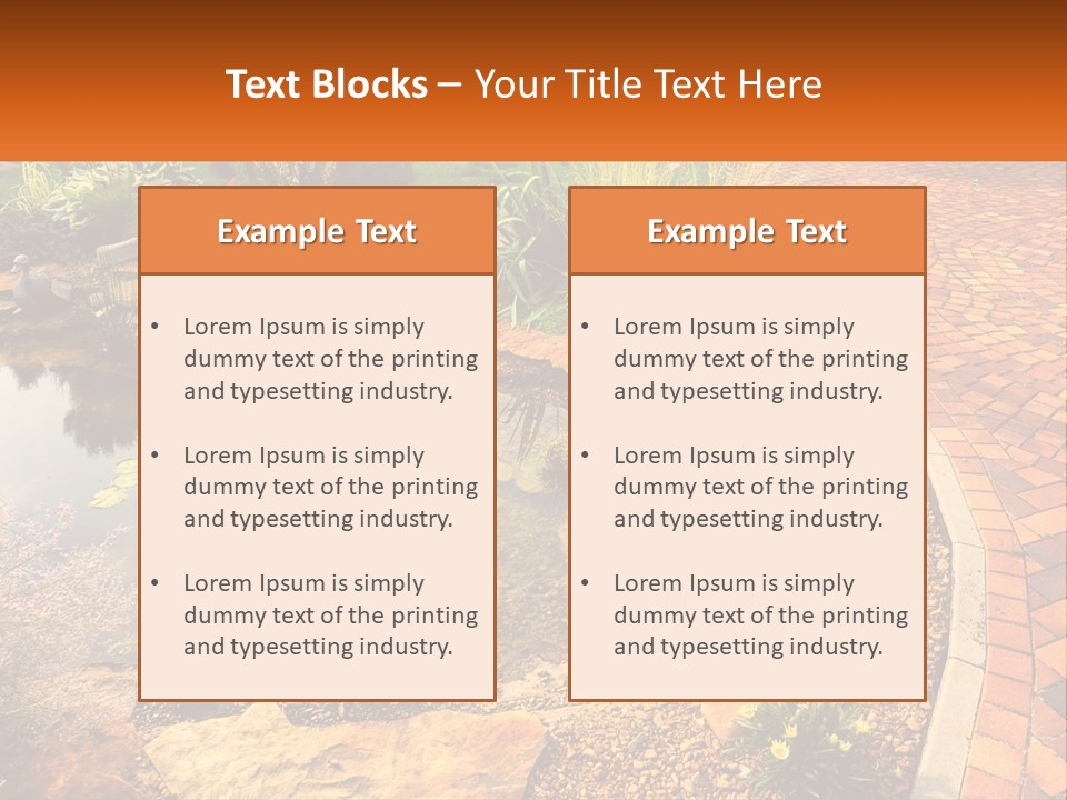 A Small Pond Surrounded By Rocks And Plants PowerPoint Template