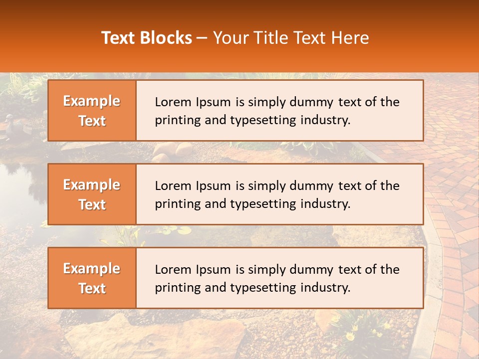 A Small Pond Surrounded By Rocks And Plants PowerPoint Template