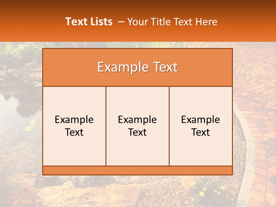 A Small Pond Surrounded By Rocks And Plants PowerPoint Template