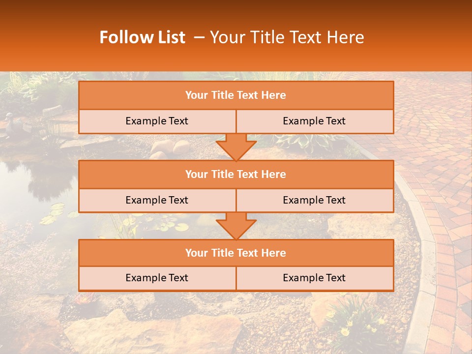 A Small Pond Surrounded By Rocks And Plants PowerPoint Template