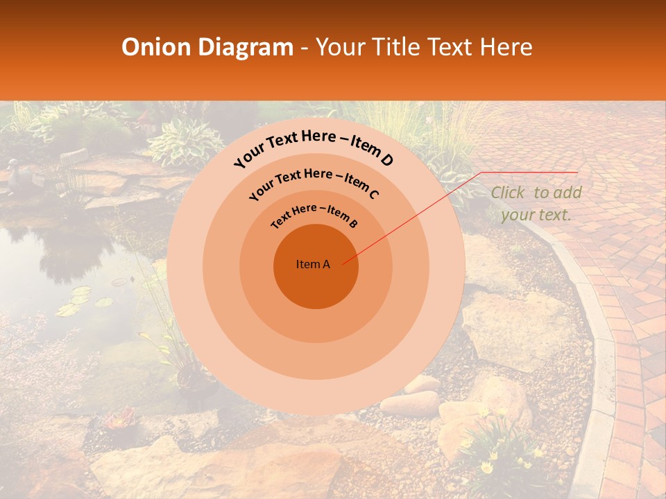 A Small Pond Surrounded By Rocks And Plants PowerPoint Template