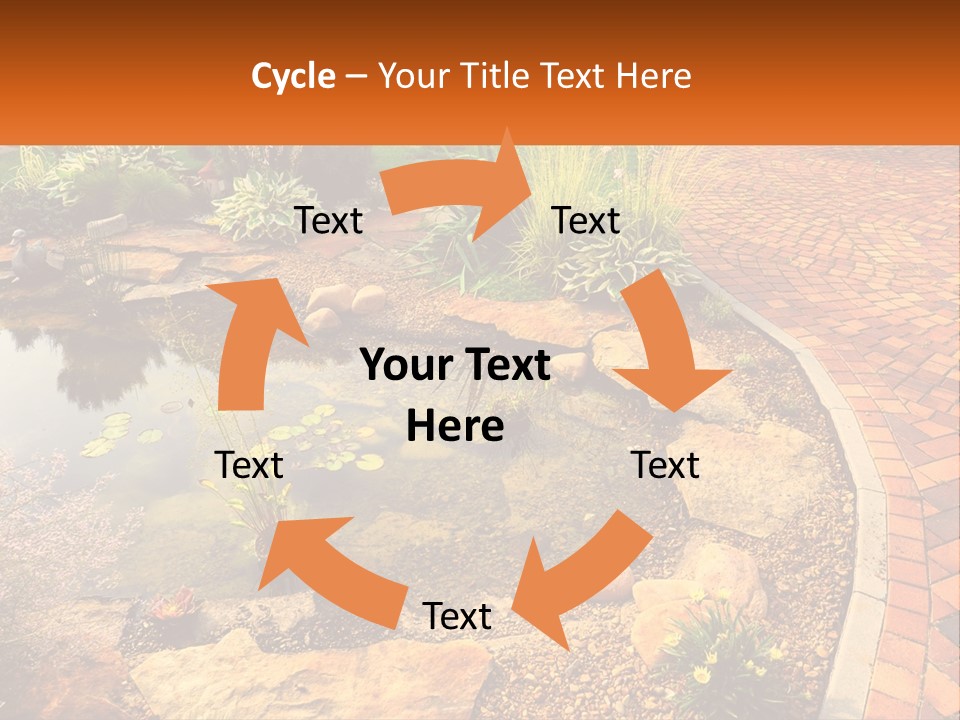 A Small Pond Surrounded By Rocks And Plants PowerPoint Template