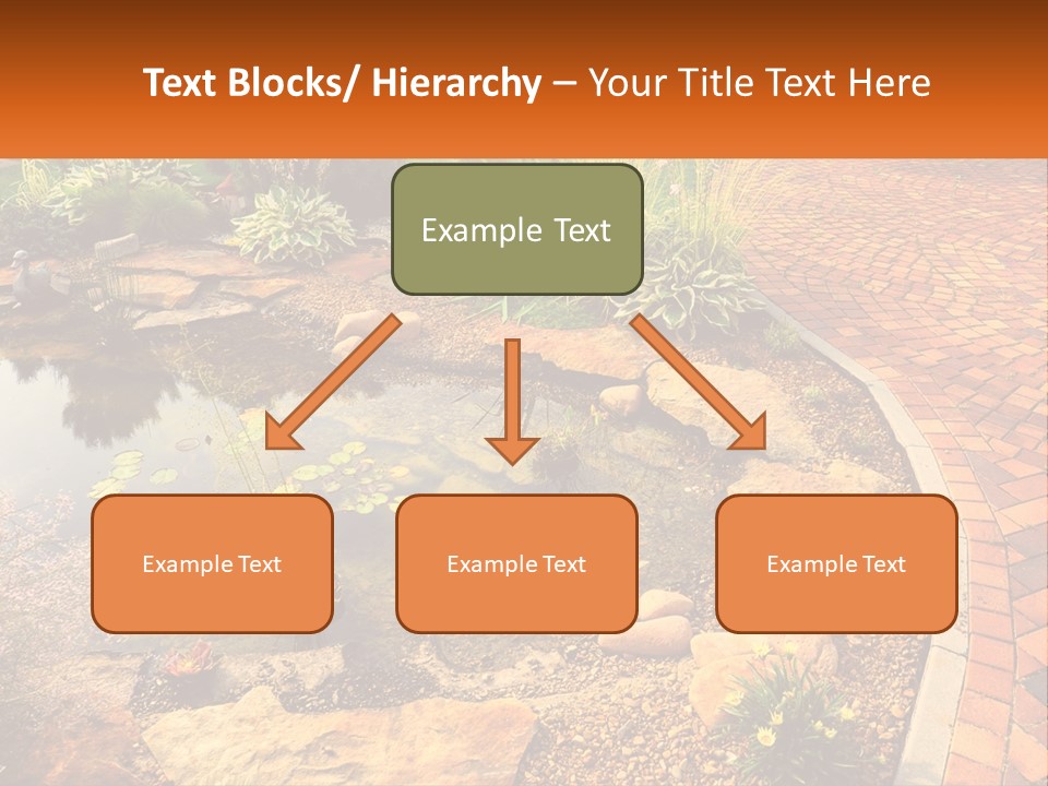 A Small Pond Surrounded By Rocks And Plants PowerPoint Template