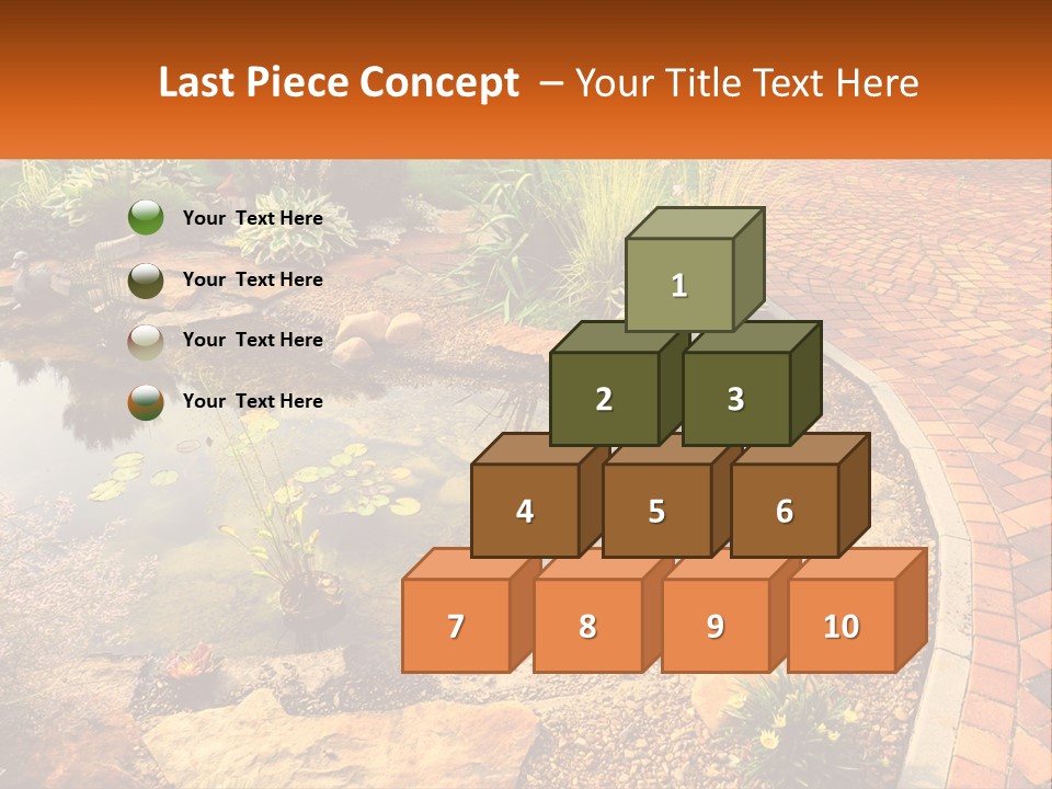 A Small Pond Surrounded By Rocks And Plants PowerPoint Template