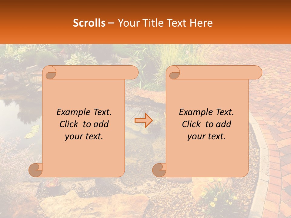 A Small Pond Surrounded By Rocks And Plants PowerPoint Template
