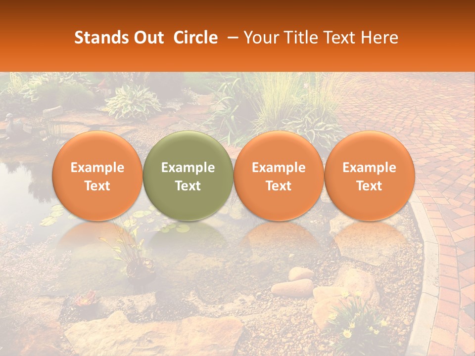 A Small Pond Surrounded By Rocks And Plants PowerPoint Template