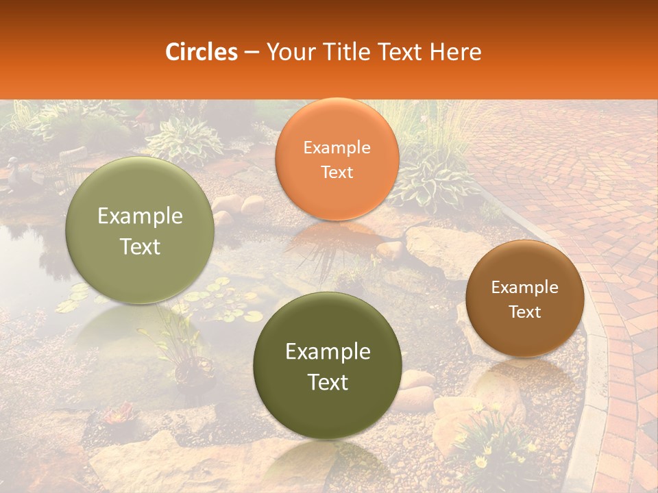 A Small Pond Surrounded By Rocks And Plants PowerPoint Template