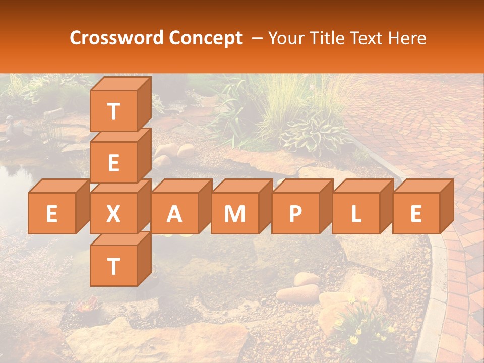 A Small Pond Surrounded By Rocks And Plants PowerPoint Template