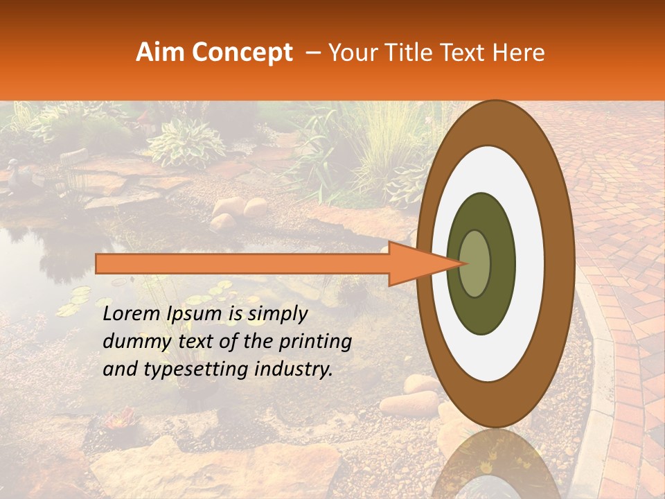 A Small Pond Surrounded By Rocks And Plants PowerPoint Template