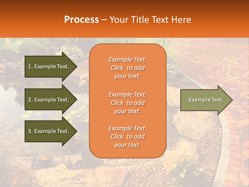 A Small Pond Surrounded By Rocks And Plants PowerPoint Template
