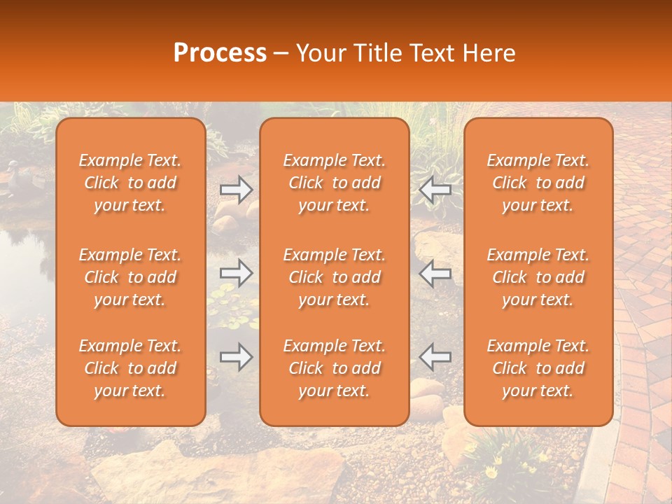 A Small Pond Surrounded By Rocks And Plants PowerPoint Template