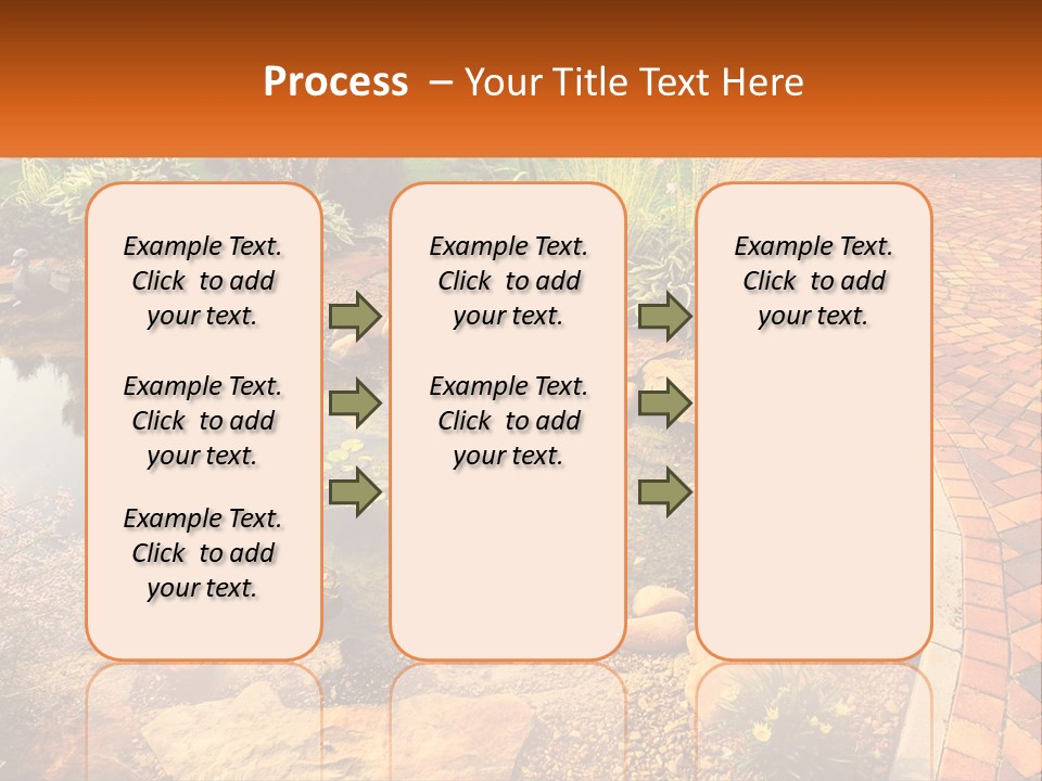 A Small Pond Surrounded By Rocks And Plants PowerPoint Template