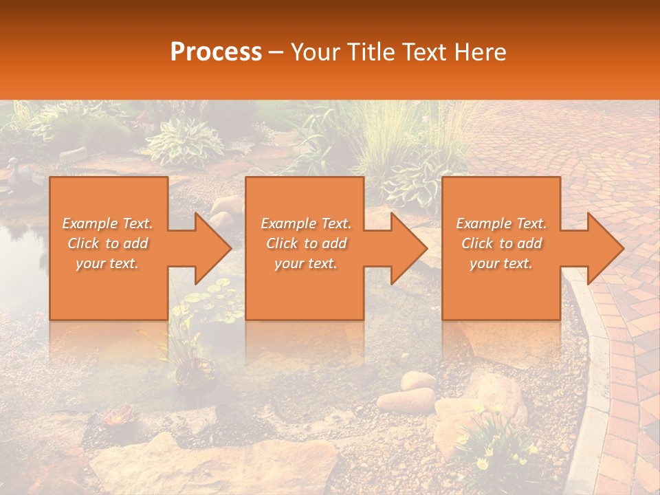 A Small Pond Surrounded By Rocks And Plants PowerPoint Template