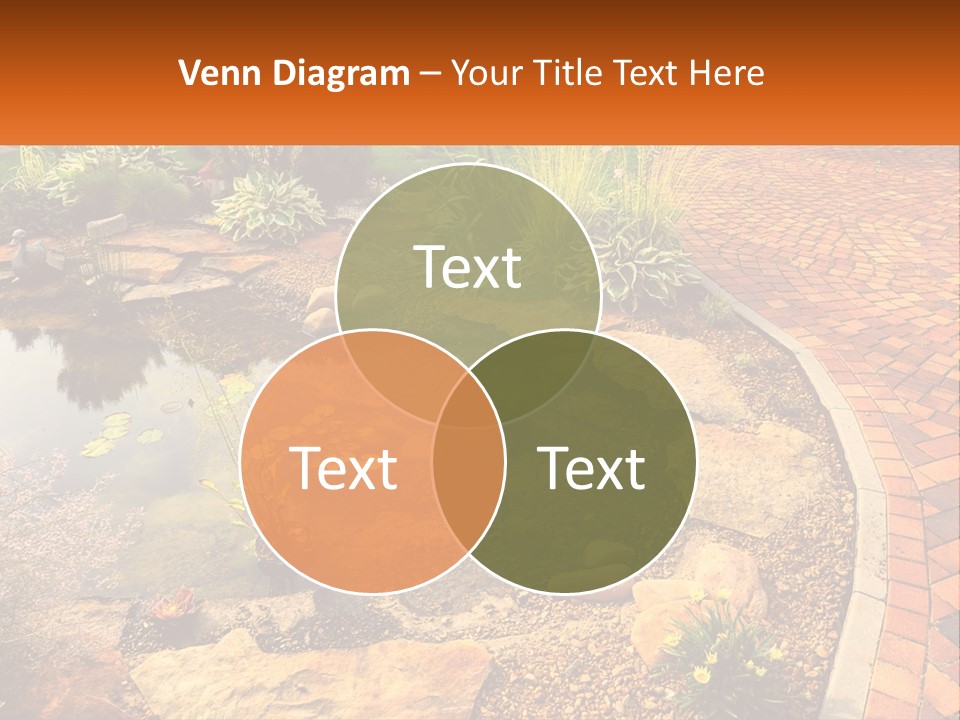 A Small Pond Surrounded By Rocks And Plants PowerPoint Template