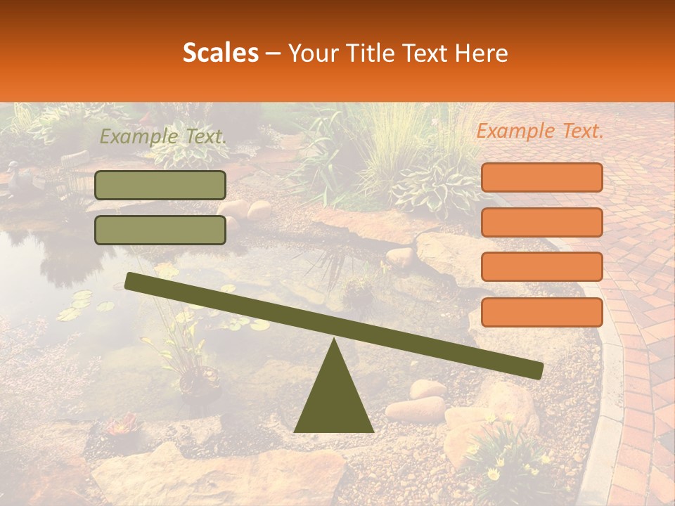 A Small Pond Surrounded By Rocks And Plants PowerPoint Template