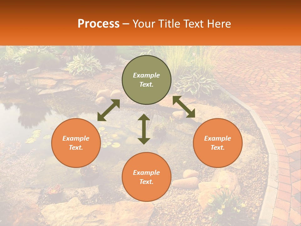 A Small Pond Surrounded By Rocks And Plants PowerPoint Template