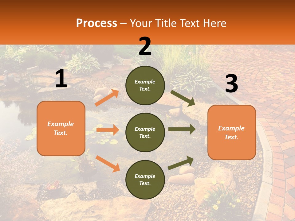 A Small Pond Surrounded By Rocks And Plants PowerPoint Template