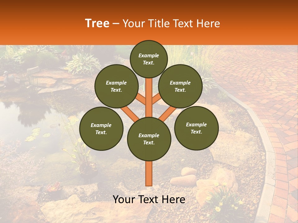 A Small Pond Surrounded By Rocks And Plants PowerPoint Template