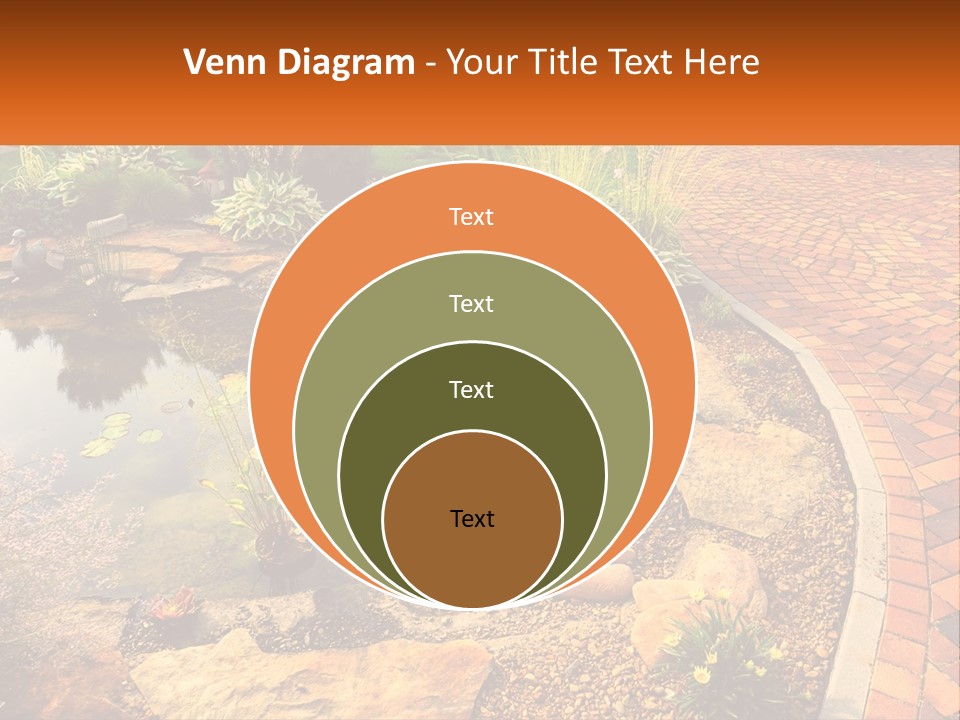 A Small Pond Surrounded By Rocks And Plants PowerPoint Template
