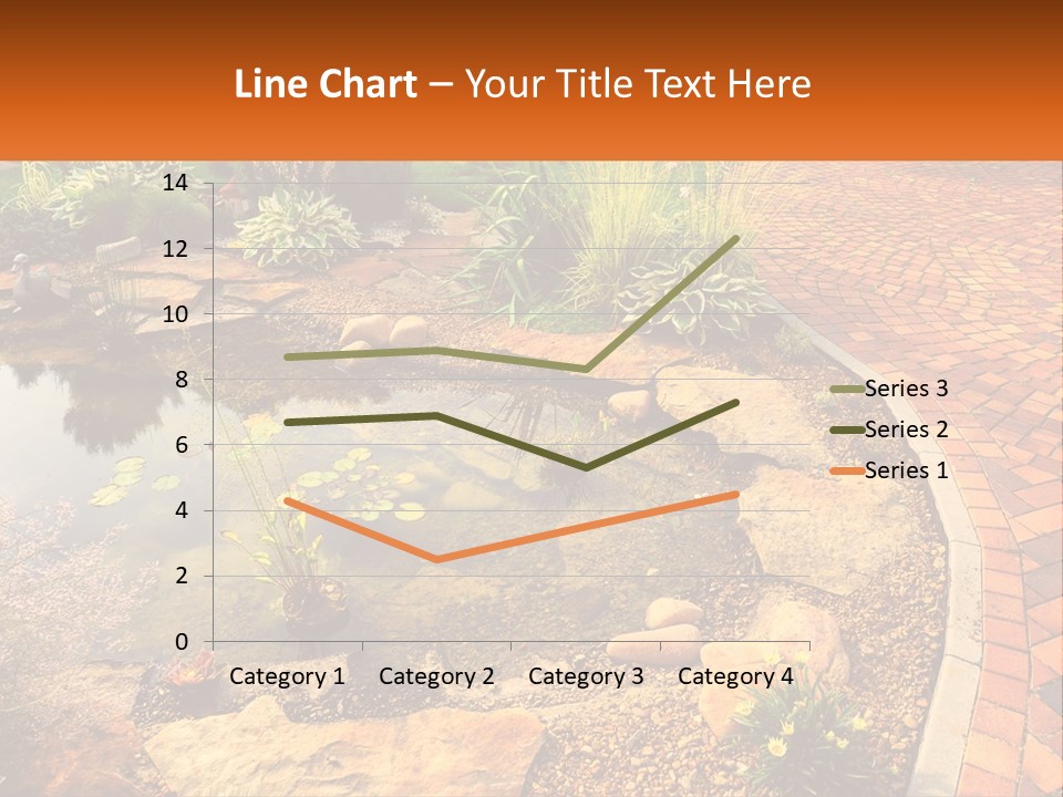 A Small Pond Surrounded By Rocks And Plants PowerPoint Template