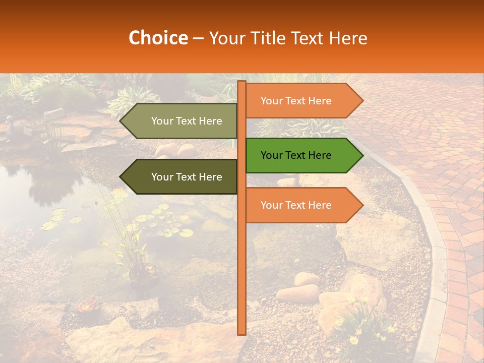 A Small Pond Surrounded By Rocks And Plants PowerPoint Template