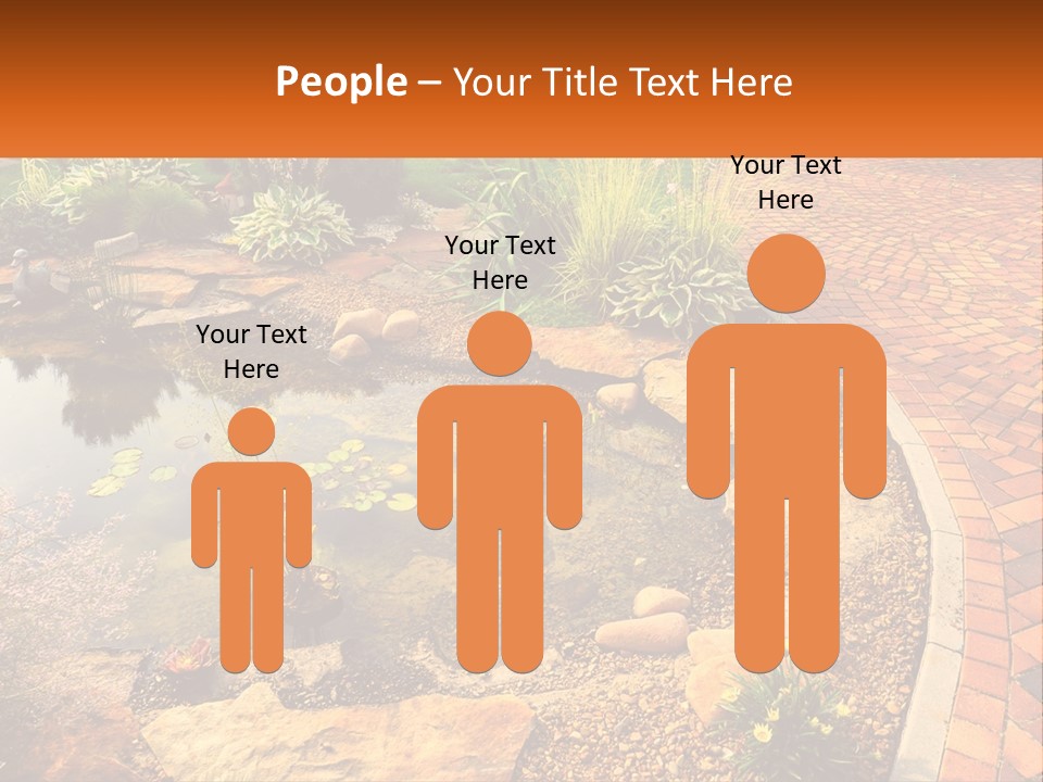 A Small Pond Surrounded By Rocks And Plants PowerPoint Template