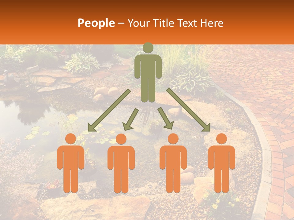 A Small Pond Surrounded By Rocks And Plants PowerPoint Template