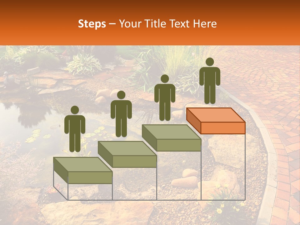 A Small Pond Surrounded By Rocks And Plants PowerPoint Template