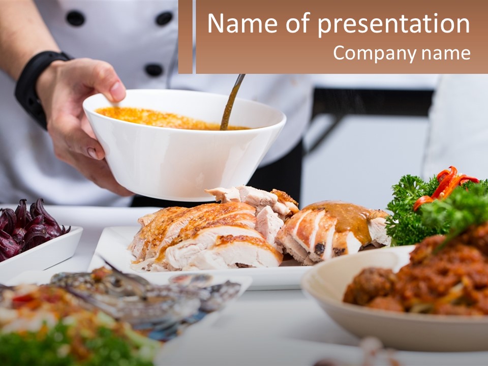A Person Pouring A Bowl Of Soup Into A Bowl PowerPoint Template