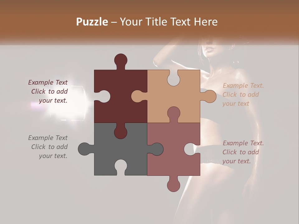 A Beautiful Woman In A Black Top Is Posing For A Picture PowerPoint Template