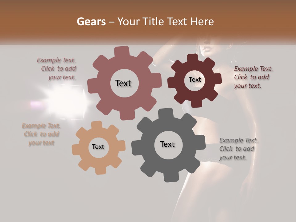 A Beautiful Woman In A Black Top Is Posing For A Picture PowerPoint Template