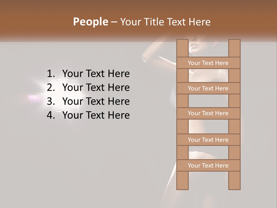 A Beautiful Woman In A Black Top Is Posing For A Picture PowerPoint Template