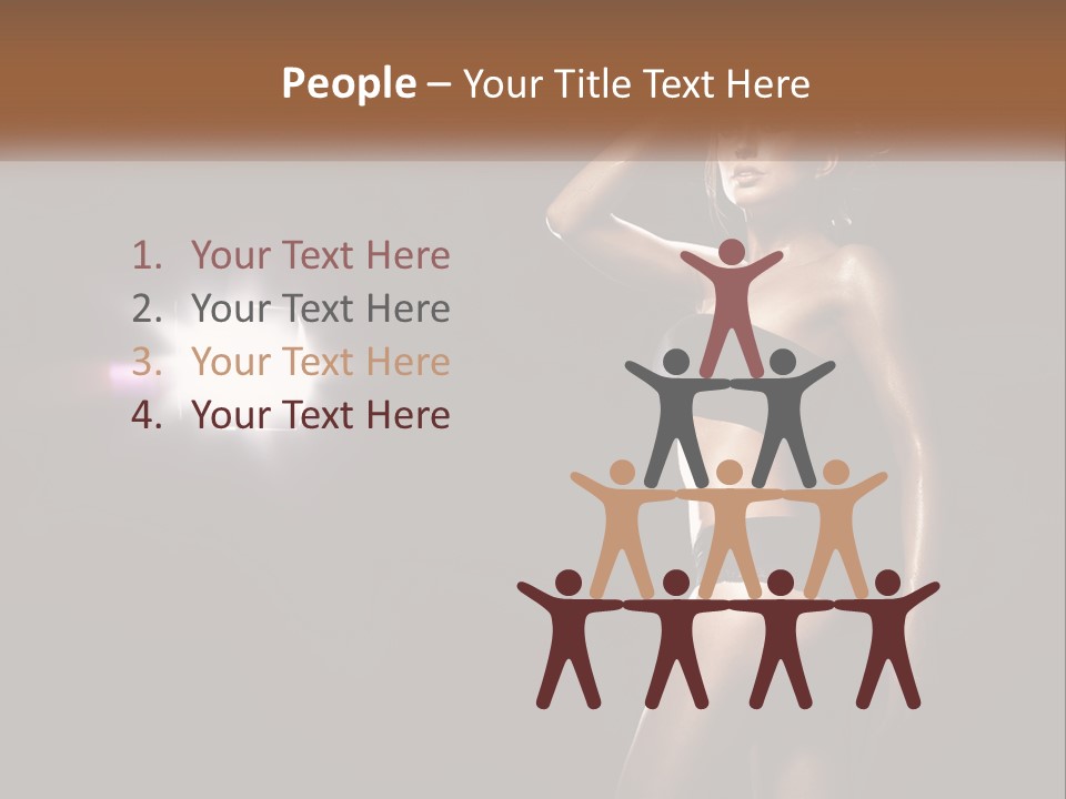 A Beautiful Woman In A Black Top Is Posing For A Picture PowerPoint Template