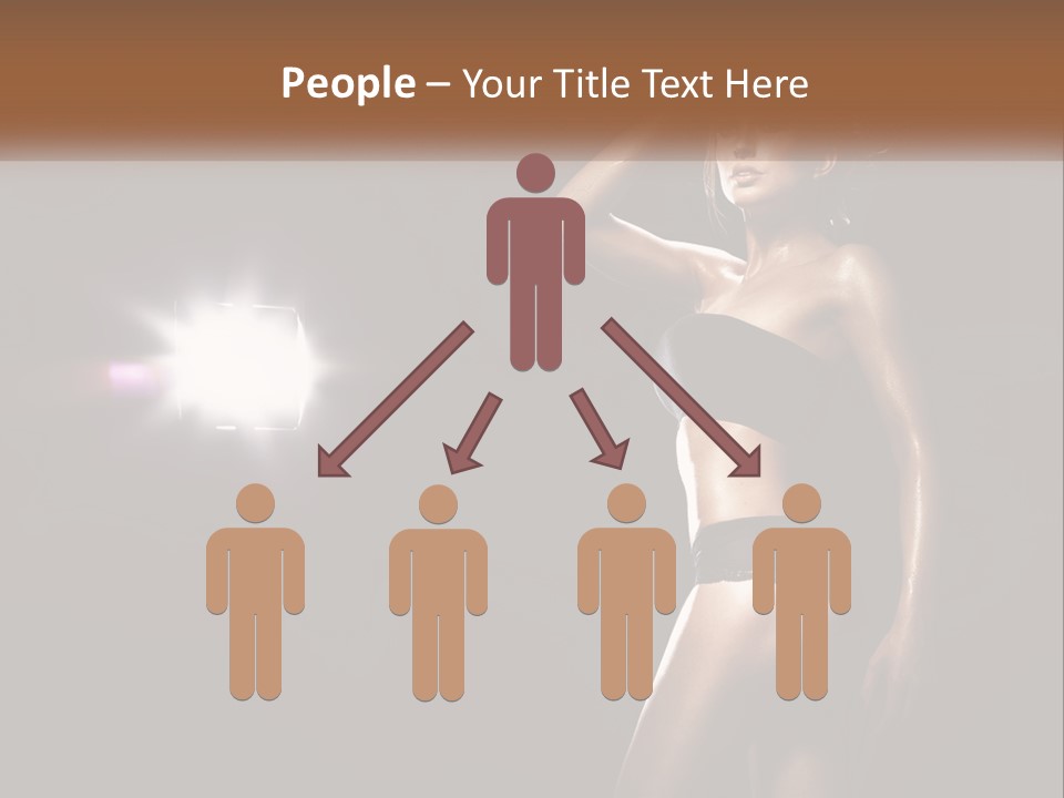 A Beautiful Woman In A Black Top Is Posing For A Picture PowerPoint Template