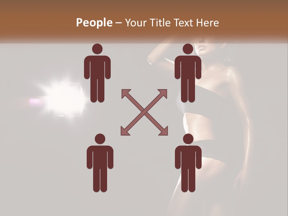 A Beautiful Woman In A Black Top Is Posing For A Picture PowerPoint Template