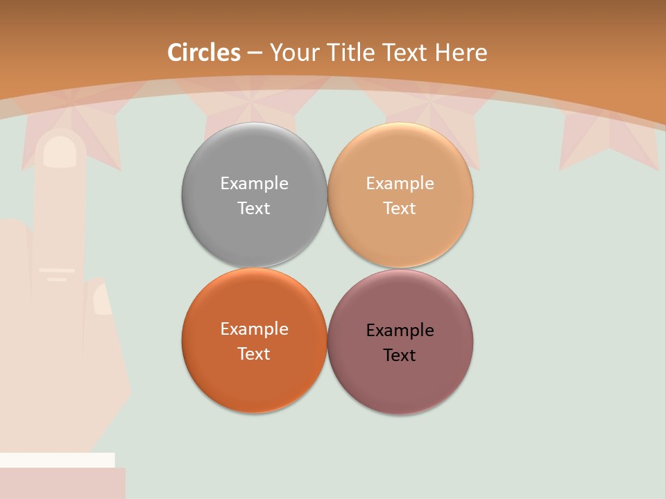 A Hand Pointing At Five Stars On A Wall PowerPoint Template